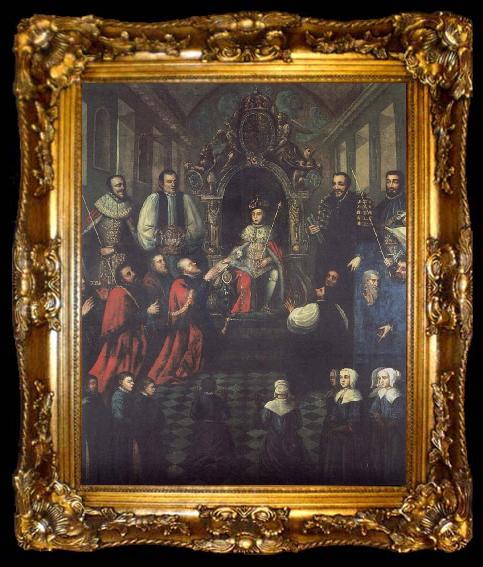 framed  unknow artist Edward VI Granting the Foundation Charter to Christ-s Hospital in June 1553, ta009-2